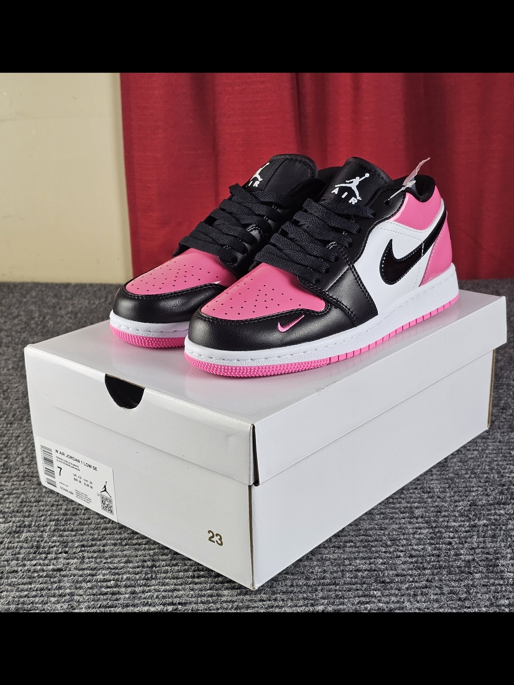 Air Jordan 1 Low SE Women's Pink Black White Sneakers